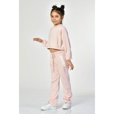 Noori Cepli, Fermuarlı Kız Çocuk Eşofman Altı  - Pembe Pembe - 8-10 Yaş