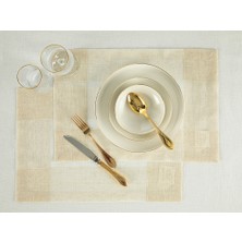 English Home Luxe Linen Look Polyester 2'li Amerıkan Servıs 35 x 50 cm Bej