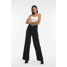 Trn JNS Likralı Süper Yüksek Bel Wide Leg Jeans Salaş Geniş Paça Kot Pantolon (Süper Yüksek)