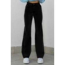 Livik 90's Likralı Süper Yüksek Bel Salaş Jeans Palazzo Pantolon