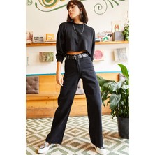 Trn JNS 90's Likralı Süper Yüksek Bel Salaş Jeans Palazzo Pantolon