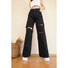 Livik Cep Detaylı Yüksek Bel 90's Wide Leg Jeans 