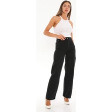 Trn JNS 90's Likralı Süper Yüksek Bel Salaş Jeans Palazzo Pantolon