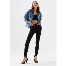 Livik Lena Kadın Siyah Solmayan Yüksel Bel Likralı Toparlayıcı Skinny Jeans Pantalon