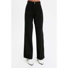 Trn JNS Kadın Süper Yüksek Bel Geniş Paça Wide Leg Jeans Pantolon