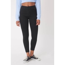 Livik Renk Vermez Toparlayıcı Siyah Extra Skinny Jeans Kot Pantolon (Solmayan Siyah)