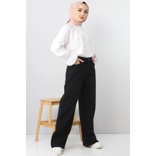 Trn JNS Kadın Süper Yüksek Bel Geniş Paça Wide Leg Jeans Pantolon