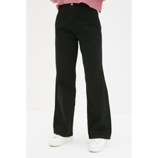Trn JNS Kadın Süper Yüksek Bel Geniş Paça Wide Leg Jeans Pantolon