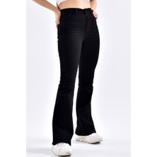 Ramrod Vogue Extra Yüksek Bel  Flare Jeans - Kadın Full Likralı Ispanyol Paça Kot Pantolon