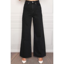 Livik Kadın Süper Yüksek Bel Geniş Paça Wide Leg Jeans Pantolon