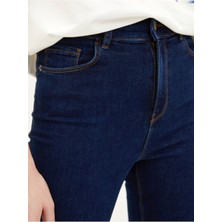 Livik Lucas Koyu Mavi Yüksek Bel Toparlayıcı Kot Pantolon