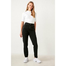 Ramrod  Kadın Siyah Boyfriend Likralı Kot Pantolon -Denim Kot Pantolon