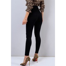 Ramrod Kadın Süper Skinny Siyah Toparlayıcı Jean Pantolon %97 Pamuk Ekstra Uzun