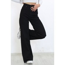 Livik Kadın Süper Yüksek Bel Geniş Paça Wide Leg Jeans Pantolon
