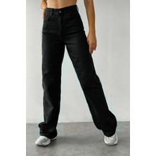 Livik Kadın Süper Yüksek Bel Geniş Paça Wide Leg Jeans Pantolon