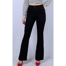 Ramrod Ispanyol Paça Simsiyah Solmaz Kot Pantolon (Toparlayıcı)