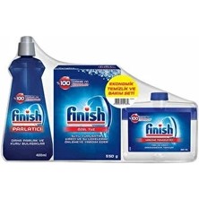 Finish 400 ml Parlatıcı ve 250 ml Makine Temizleyici Sıvı ile 500 Gr Tuzdan Oluşan Temizlik Seti
