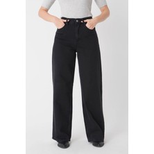 Ramrod Kadın Bol Paça Füme Pantolon Jean