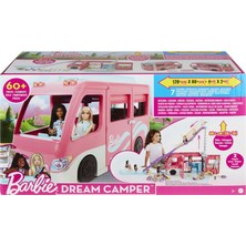 Barbie'nin Rüya Karavanı, 76 Cm Yüksekliğinde Ve Dönen Tekerlekli, 7 Oyun Alanı, Havuz, Kaydırak Ve 60'Tan Fazla Kamp Aksesuarı, 3 Yaş Ve Üzeri Hcd46