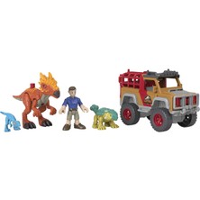 Imaginext Jurassic World Kaçak Dinozorlar, Okul Öncesi Çağdaki 3-8 Yaş Arası Çocuklar İçin 3 Dinozor Figürlü Araç Seti Hcr94