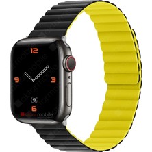 AktarMobile Apple Watch Ultra 49 mm Uyumlu Magnetik Silikon Kordon Çift Renkli Mıknatıslı Premium Kayış