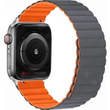 AktarMobile Apple Watch Ultra 49 mm Uyumlu Magnetik Silikon Kordon Çift Renkli Mıknatıslı Premium Kayış