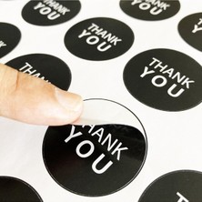 Gg Genç Girişimci Sticker Kuşe -Thank You- 4X4CM 50 Adet (Siyah)