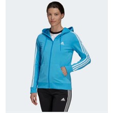 adidas Essentials Single Jersey 3-Stripes Full-Zip Kapüşonlu Üst HL2057