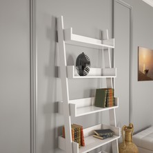 Pasific Home Only Merdiven Kitaplık , 5 Raflı, Parlak Beyaz