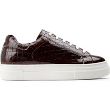 Deery Hakiki Rugan Kahverengi Sneaker Kadın Ayakkabı