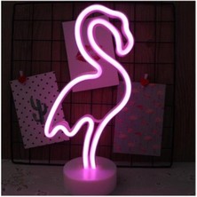 Dempower Flamingo Neon LED Işıklı Masa Lambası Dekoratif LED Neon Lamp