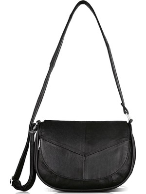 Nas Beauty Deri Çapraz Askılı Kadın Çanta Siyah