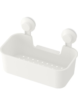 IKEA Beyaz Duş Sepeti Kare Meridyendukkan Banyo Raf Vantuzlu Banyo Rafı 28X17X17