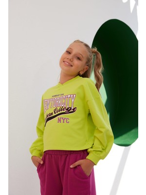 Little Star Kız Çocuk New York College Mevsimlik Sweatshirt