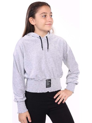 Toontoy Kids Toontoy Kız Çocuk Kapüşonlu Kadife Sweatshirt