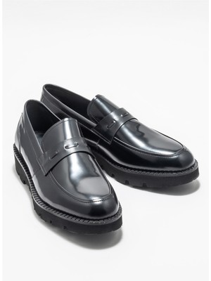 Elle Shoes Siyah Deri Erkek Loafer