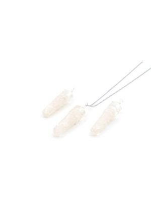 Murty99 Hakiki Doğal Kristal Kuvars Taşı Orgonit Kolye Ucu 1.kalite 002