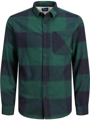 Jack & Jones Yeşil-Lacivert Erkek Oduncu Gömlek 12215467