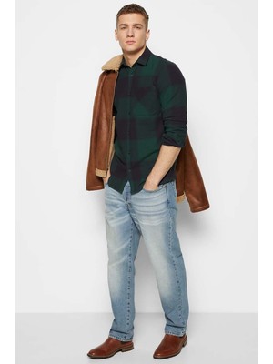 Jack & Jones Yeşil-Lacivert Erkek Oduncu Gömlek 12215467