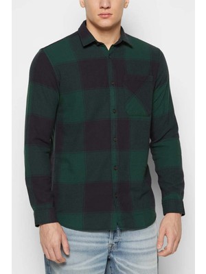 Jack & Jones Yeşil-Lacivert Erkek Oduncu Gömlek 12215467