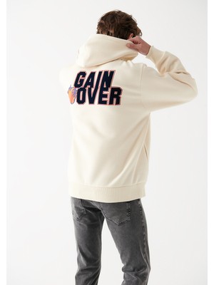 Mavi Sırt Detaylı Bej Sweatshirt 0610981-70055