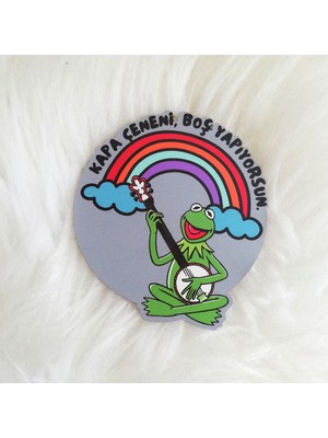 Ahşap Bardak Altlığı Kapa Çeneni Boş Yapıyorsun