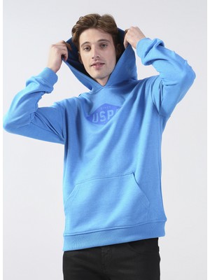 U.S. Polo Assn.  Kapüşon Yaka Mavi Erkek Sweatshirt Rc-Vana