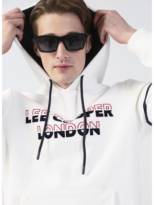 Lee Cooper Kapüşon Yaka Kirik Beyaz Erkek Sweatshirt 231 Lcm 241047 Athel Off White