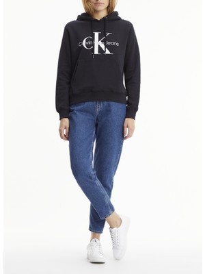 Calvin Klein Kapüşon Yaka Siyah Kadın Sweatshirt J20J219141BEH