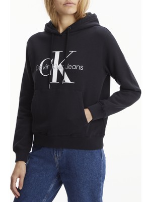 Calvin Klein Kapüşon Yaka Siyah Kadın Sweatshirt J20J219141BEH