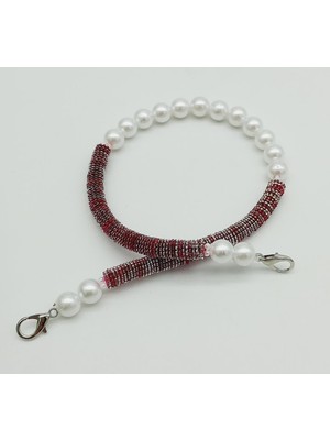 Angel Çanta Aksesuar 45 cm Akrilik Pullu Incili Çanta Sapı No:5