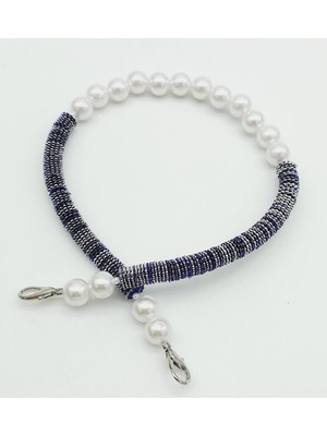 Angel Çanta Aksesuar 45 cm Akrilik Pullu Incili Çanta Sapı No:13