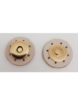 Angel Çanta Aksesuar Gerçek Derili Mıknatıslı Çıtçıt Krem Light Gold Metalli