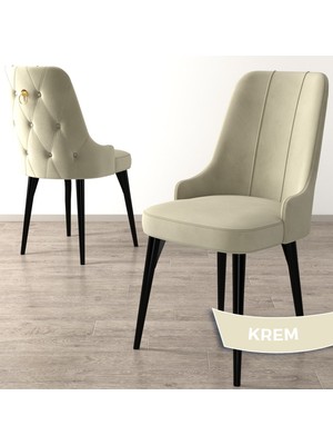 Canisa Concept Enoa Serisi, Siyah Gürgen Ayaklı Sandalye, 1.sınıf Babyface Kumaş Sandalye, Gold Halkalı, 1 Adet